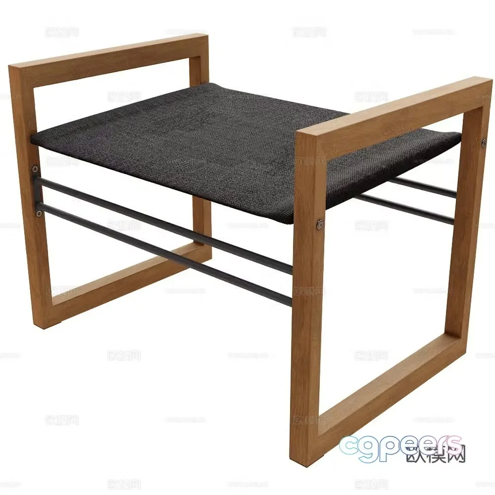 Traditional minimalist stool fabric stool leisure chair armchair 3d model