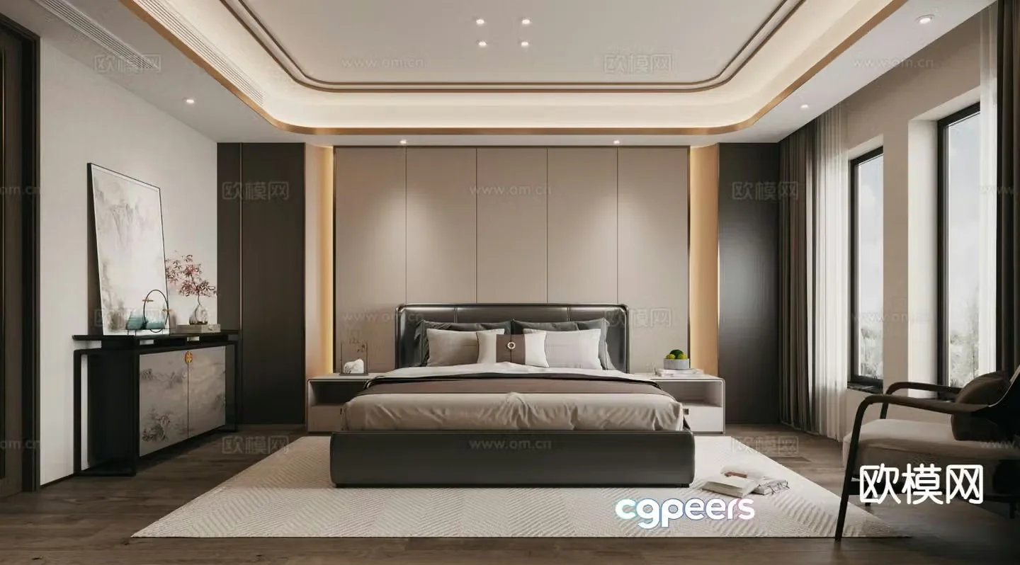 New Chinese style bedroom master bedroom 3d model