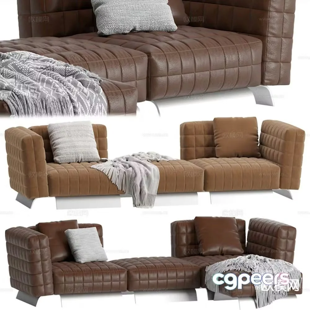 Modern multi-seater sofa 3d model