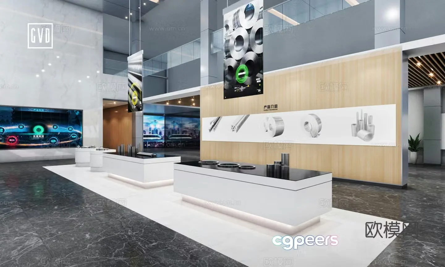 Exhibition and Exhibition Hall Modern Technology Exhibition Hall Metallurgical Industry Exhibition Hall Steel Exhibition Hall Multimedia Exhibition 3D Model