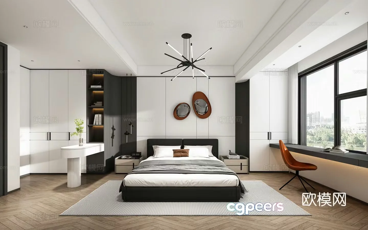 Modern bedroom master bedroom 3d model