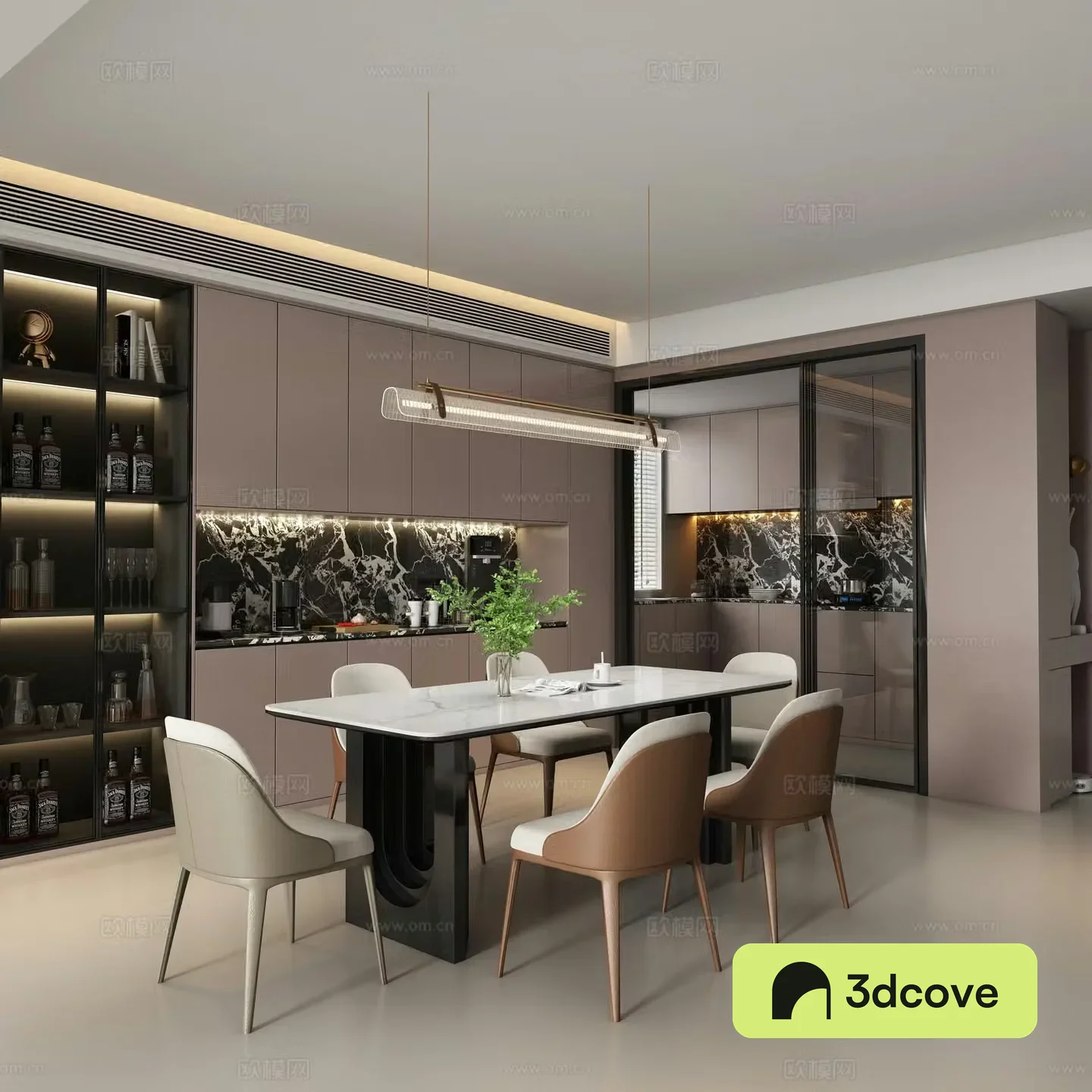Modern dining table and chair