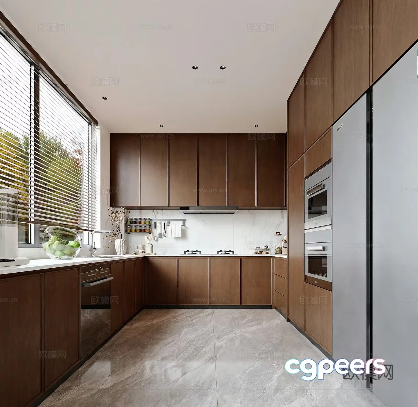 New Chinese style home kitchen 3D model