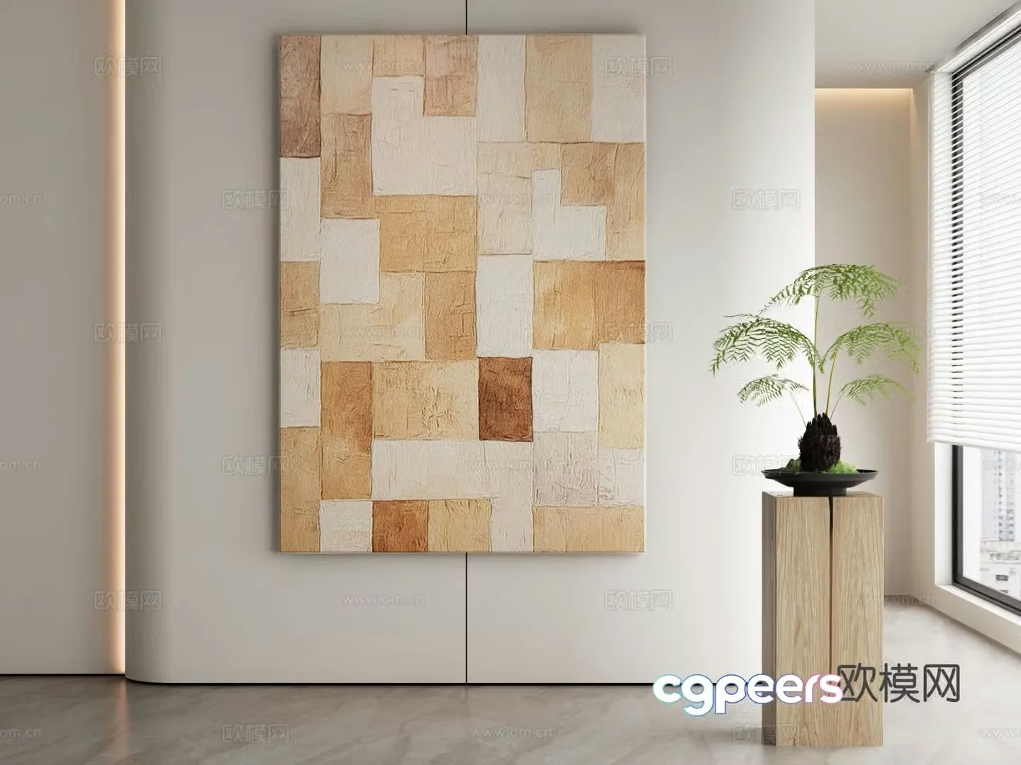 Modern texture painting decorative painting 3d model
