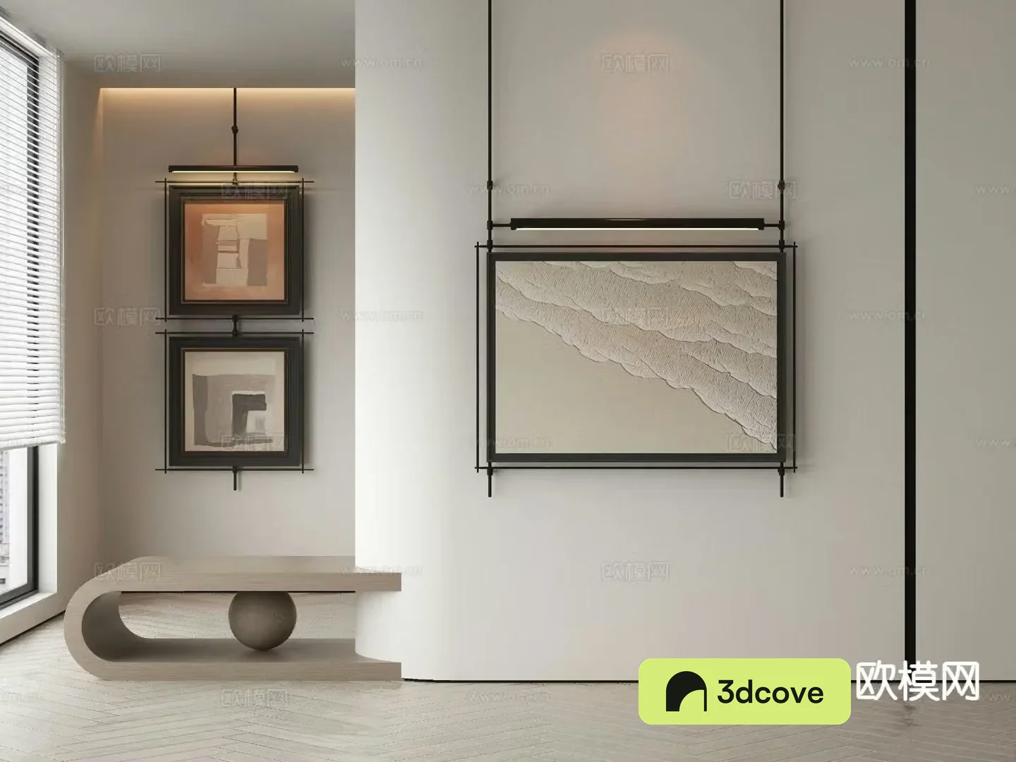 Modern decorative painting metal pole hanging painting