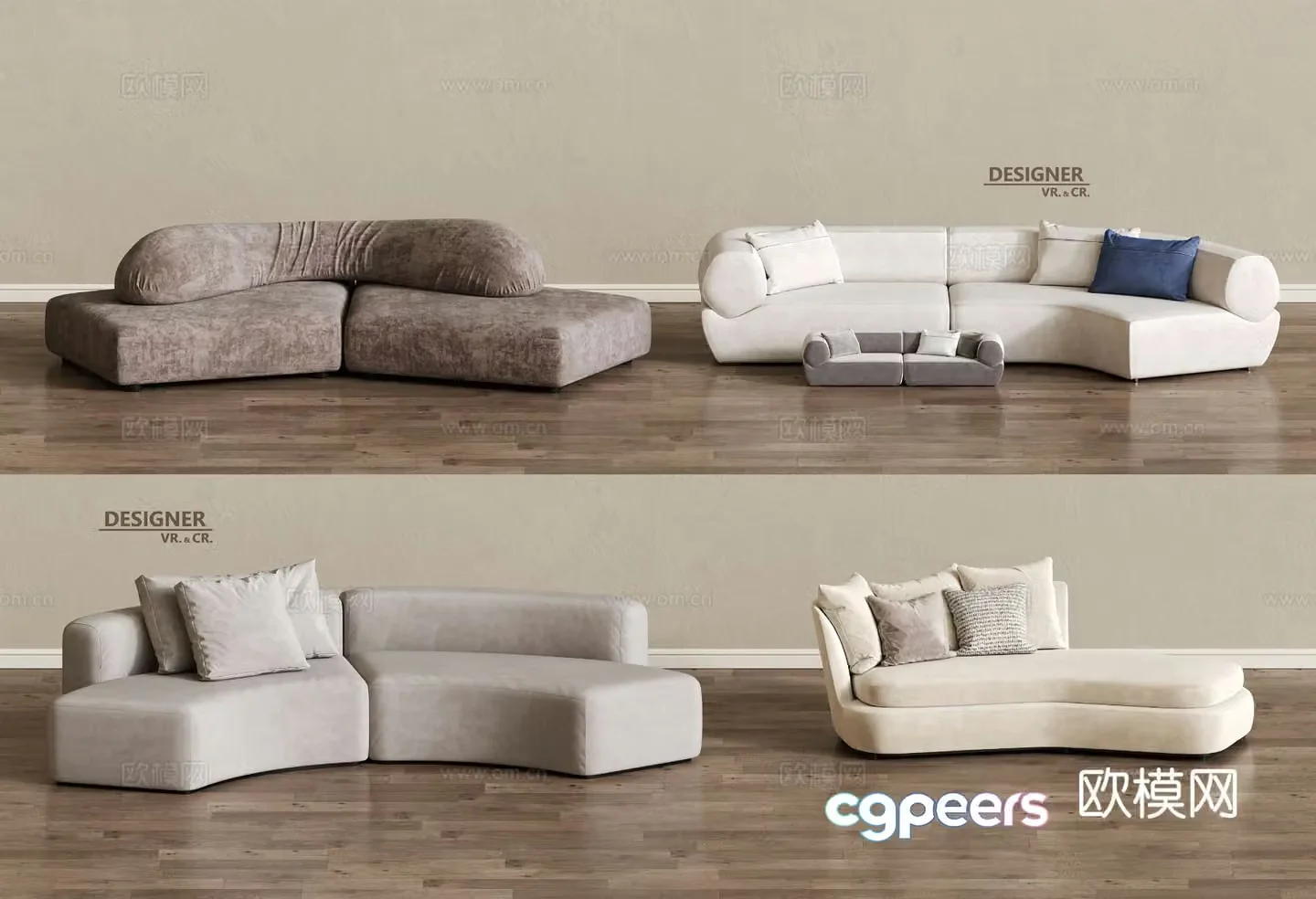 Special shaped sofa curved sofa 3d model