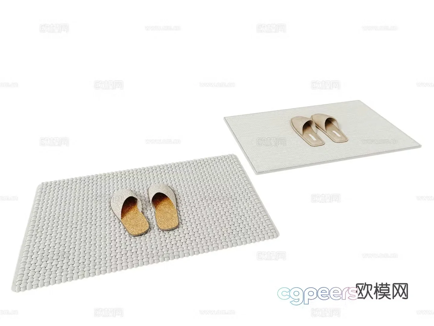 Bathroom carpet square carpet 3d model