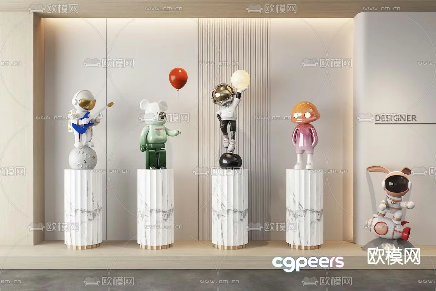 Modern doll sculpture ornaments 3d model