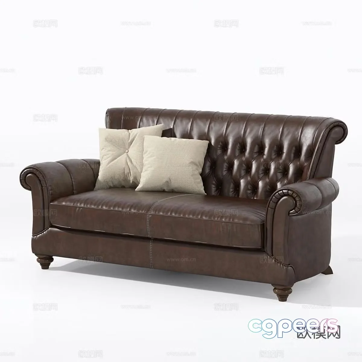 Nicoline leather sofa loveseat 3d model