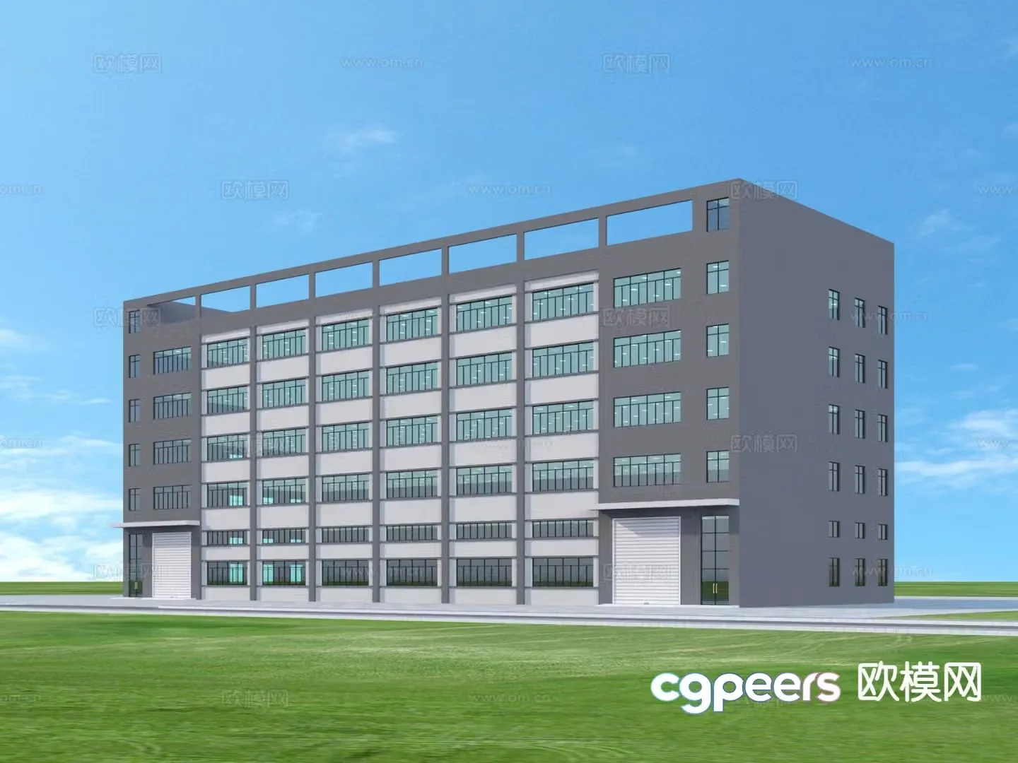 Factory appearance industrial park 3D model
