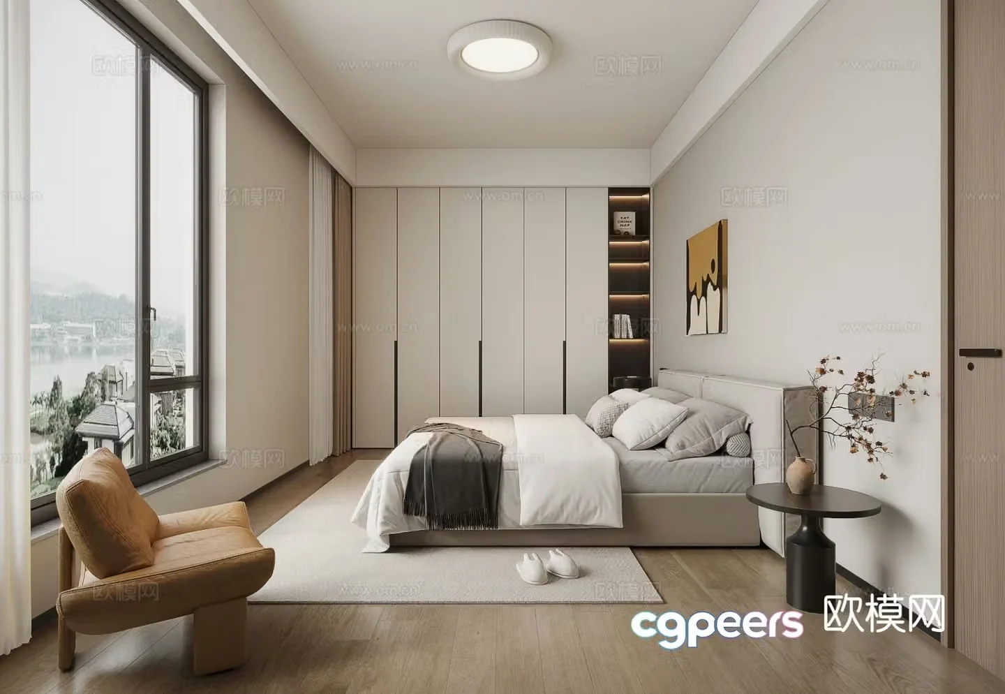Modern bedroom master bedroom 3d model