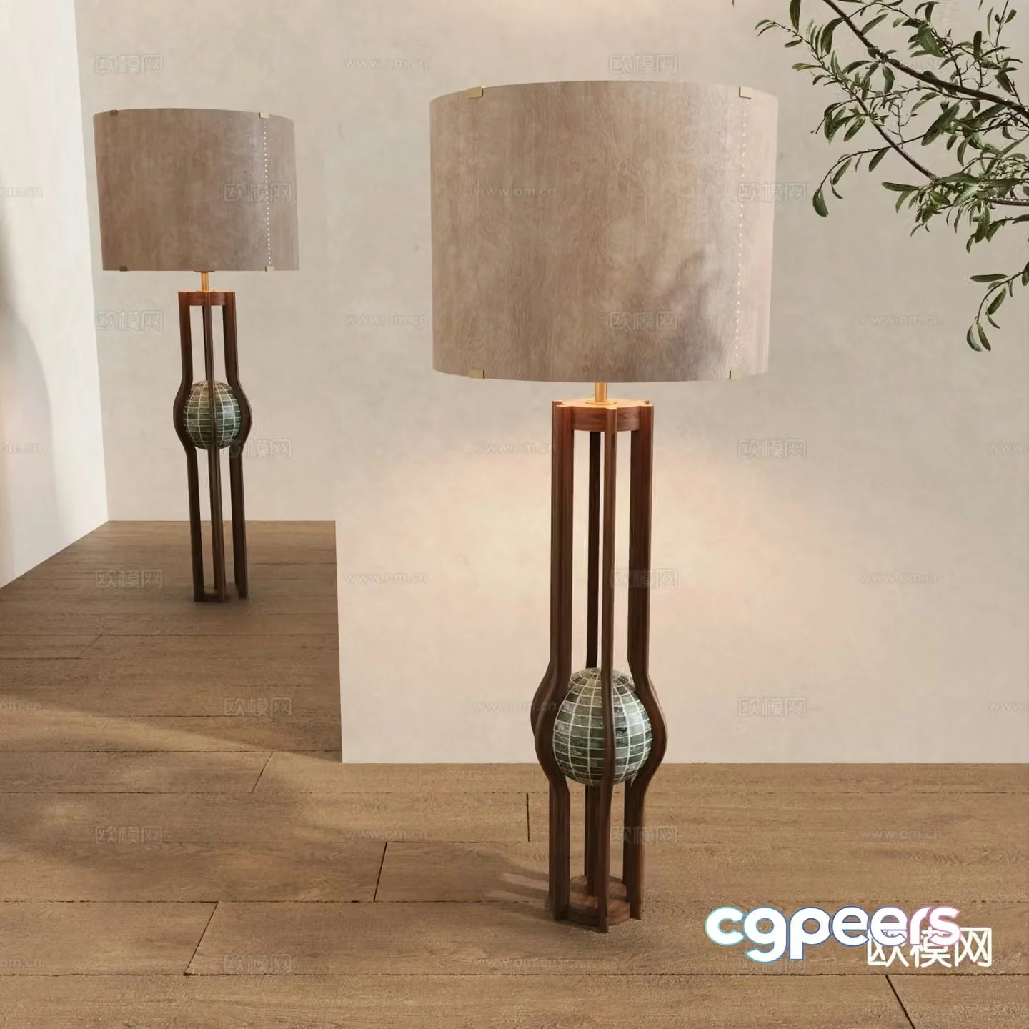 Wabi-sabi floor lamp 3d model