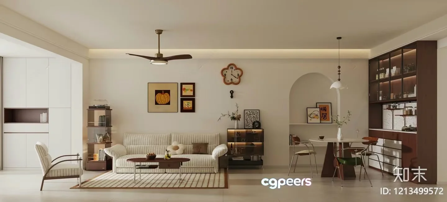 Modern Living Room 3D Model – 5526 – VRAY Render
