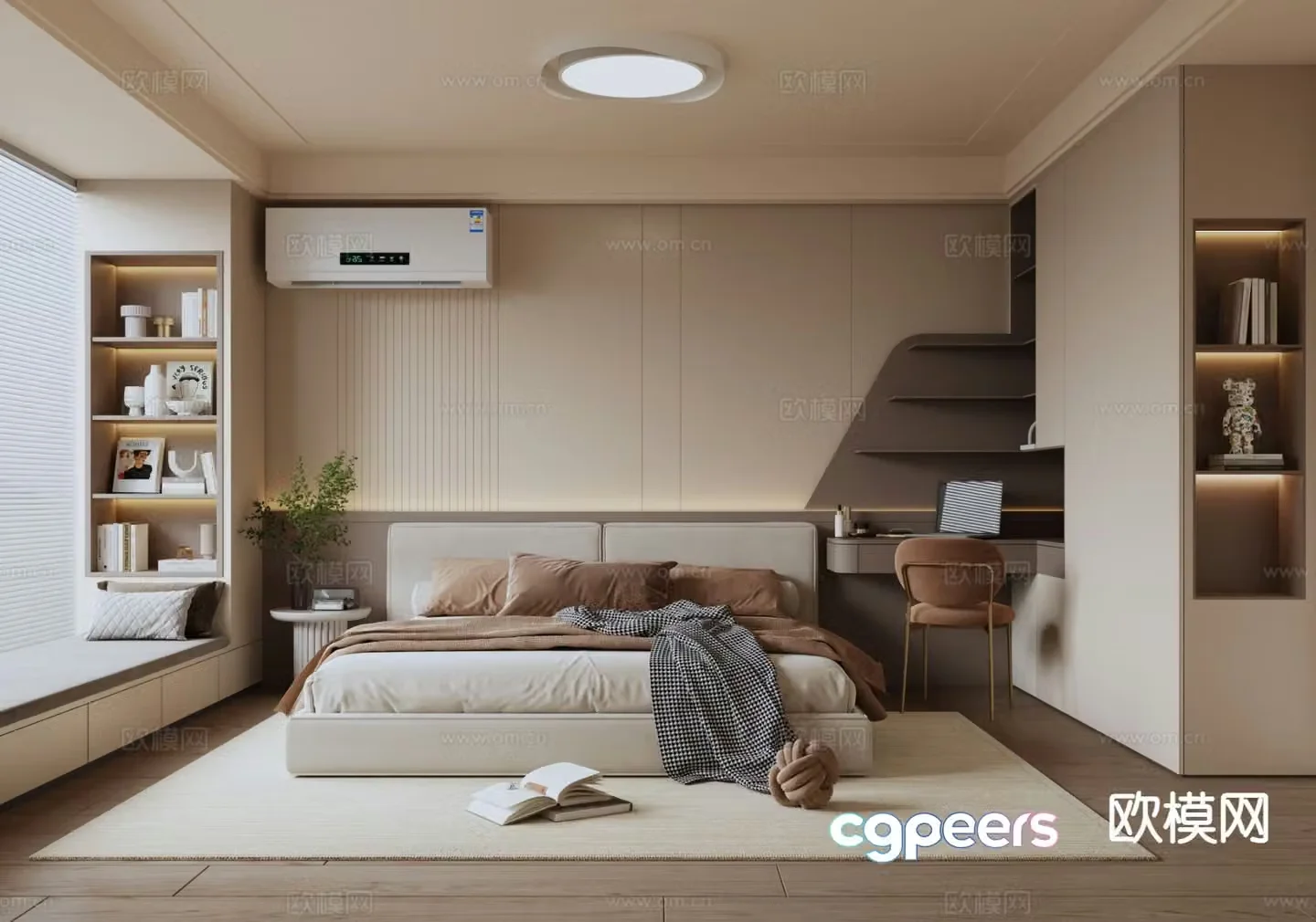 Cream style bedroom master bedroom 3d model