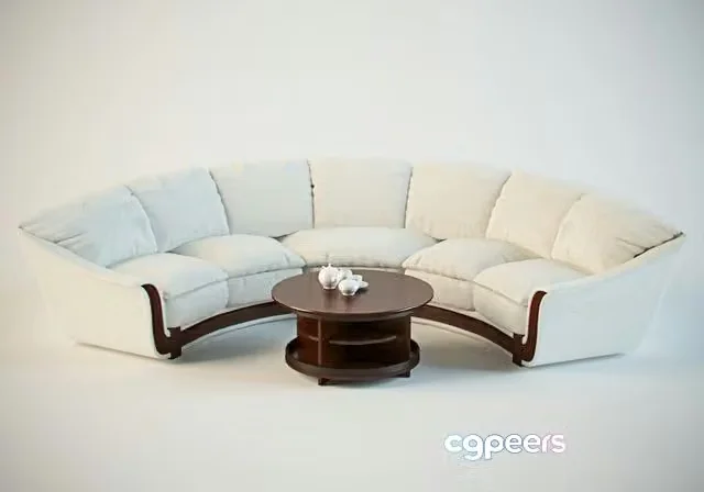 3ds Max Free – Semicircular sofa