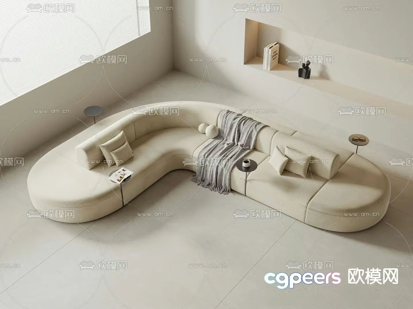 Multi-person sofa corner sofa 3d model