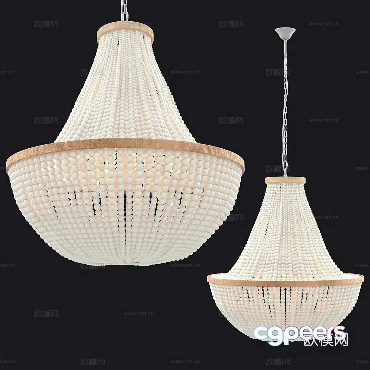 New Chinese style wasabi decorative chandelier 3D model