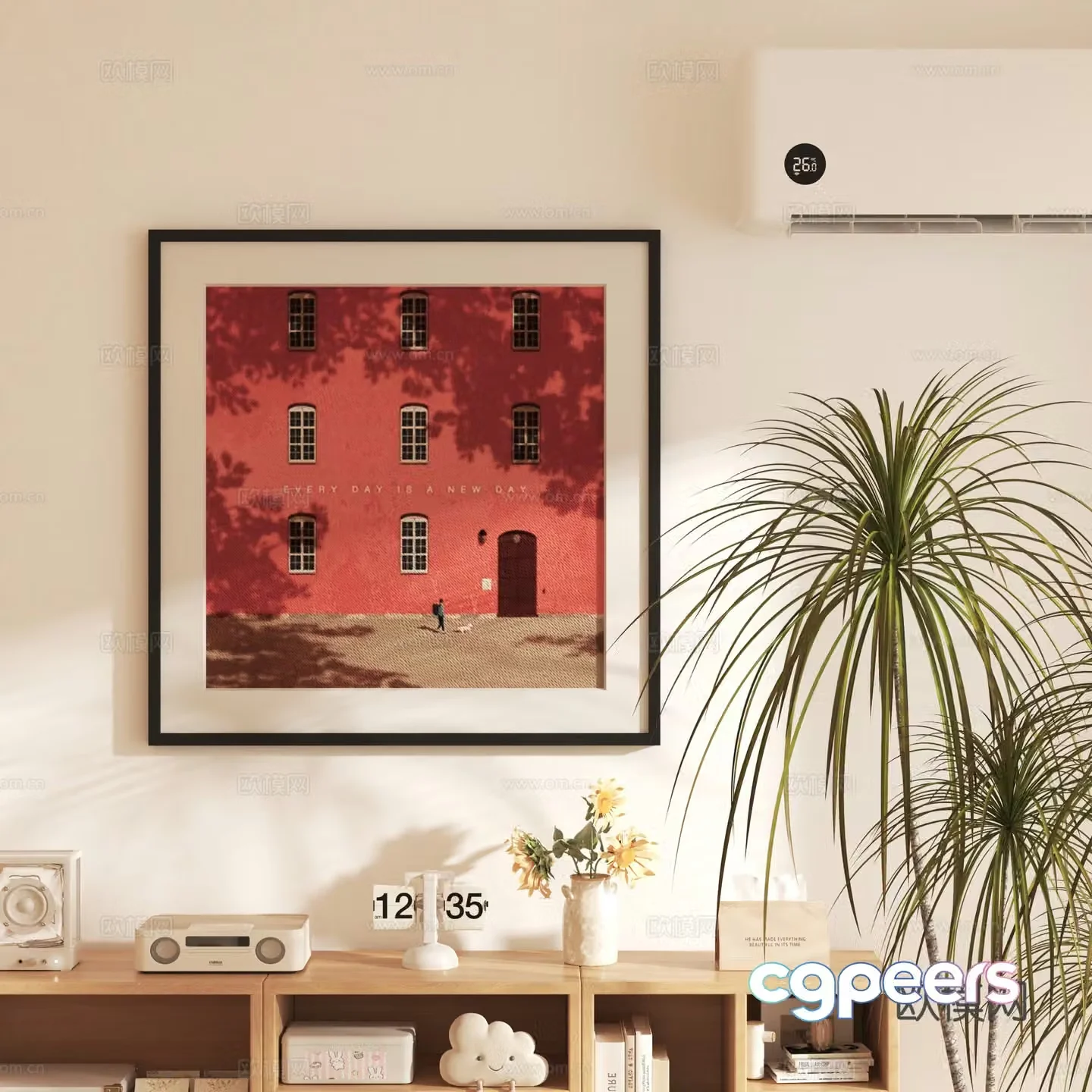 Modern decorative hanging paintings Decorative ornaments 3D model