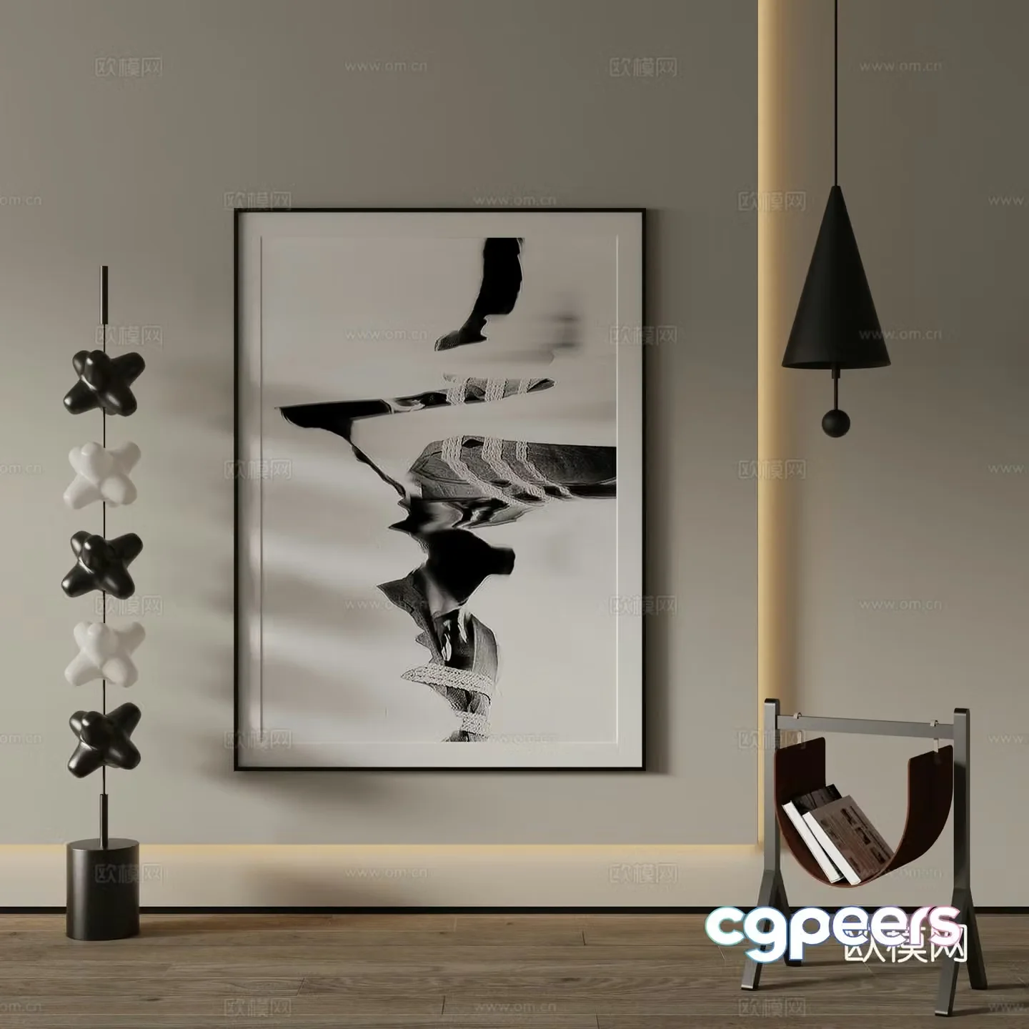 Modern Art Painting Decorative Painting 3D Model