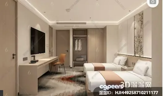 Modern Hotel Room 3D Model – 15730 – VRAY Render