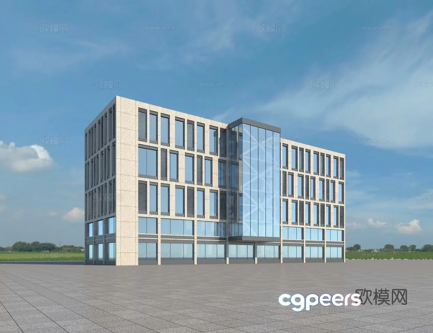 Modern Industrial Park Modern Office Building 3D Model
