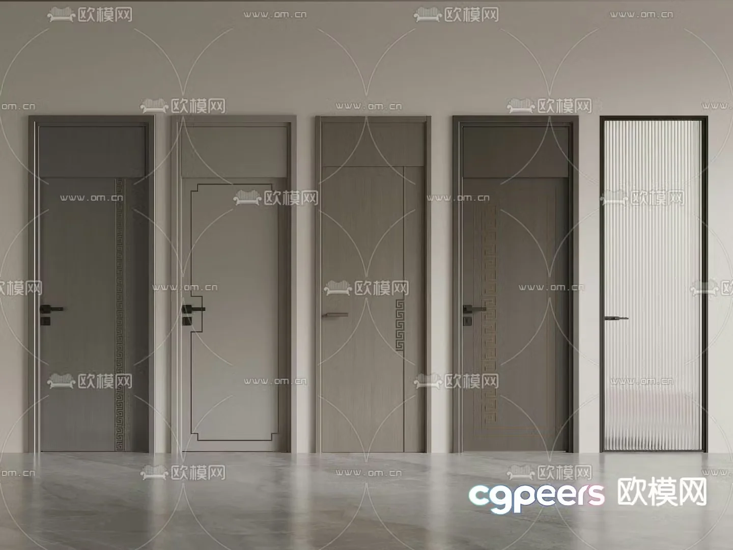 Through-ceiling door room door interior door 3d model