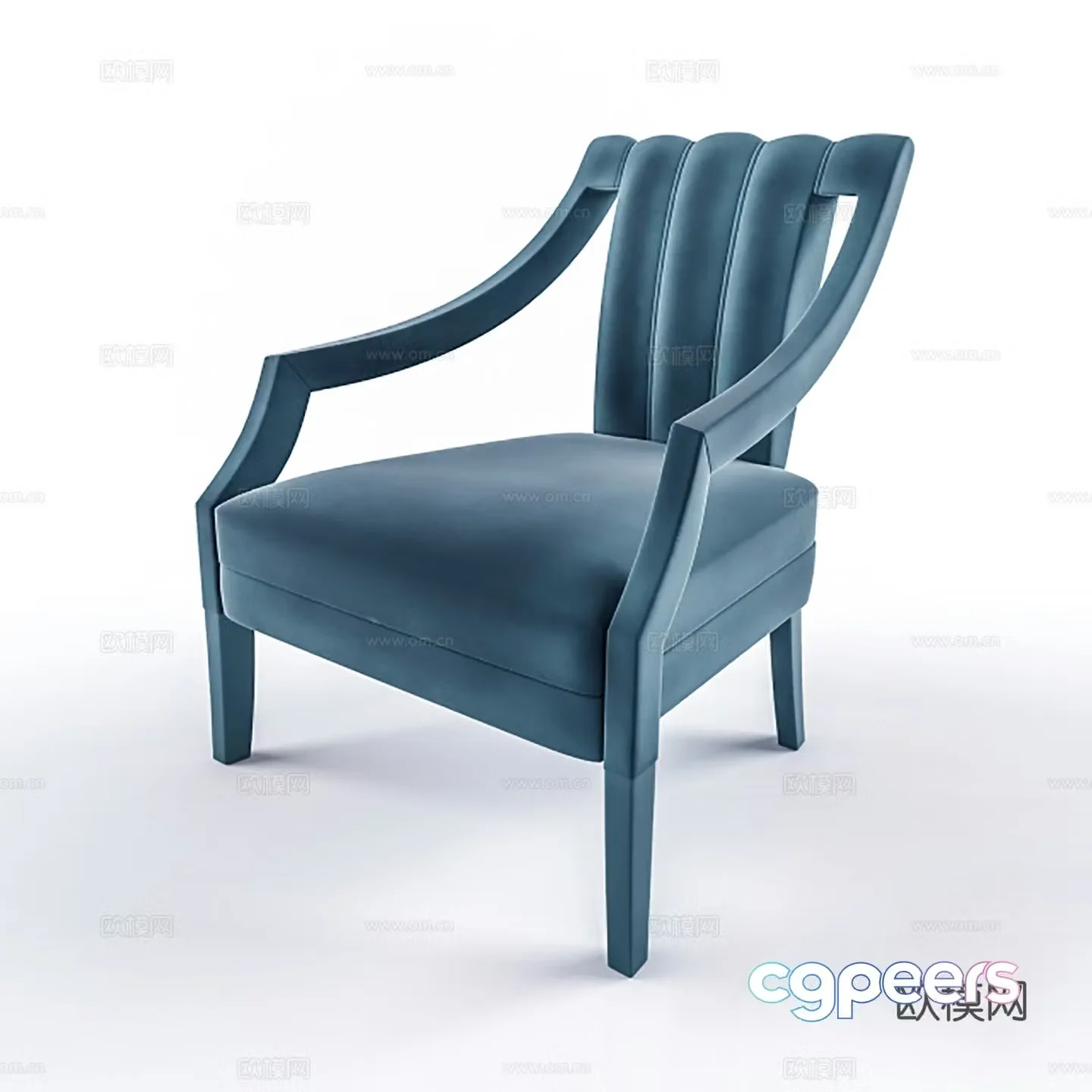 Modern leisure chair cloth chair book chair single chair 3d model