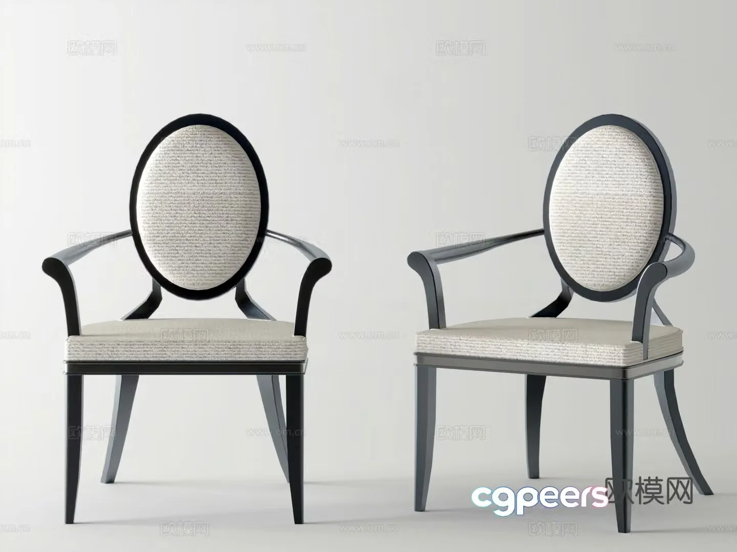 New Chinese style leisure chair dining chair single chair desk chair 3D model