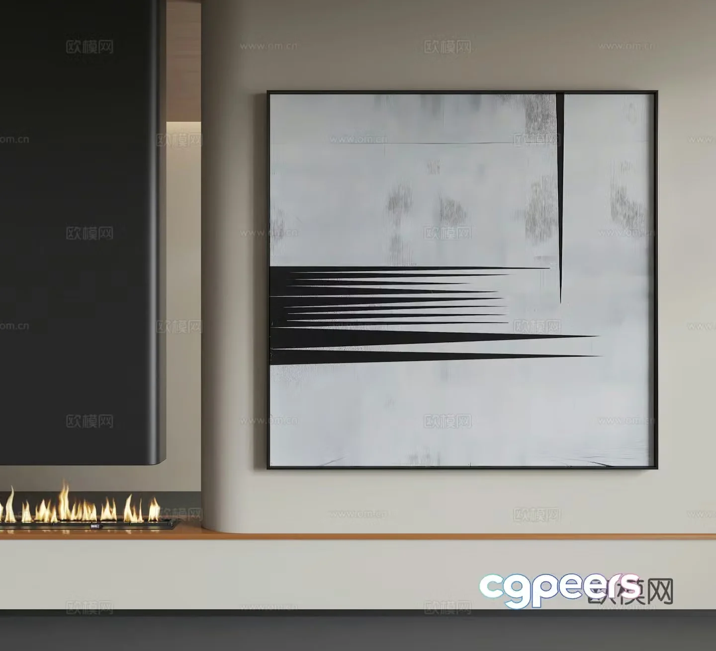Modern abstract hanging paintings Modern minimalist hanging paintings Modern Italian hanging paintings 3D model