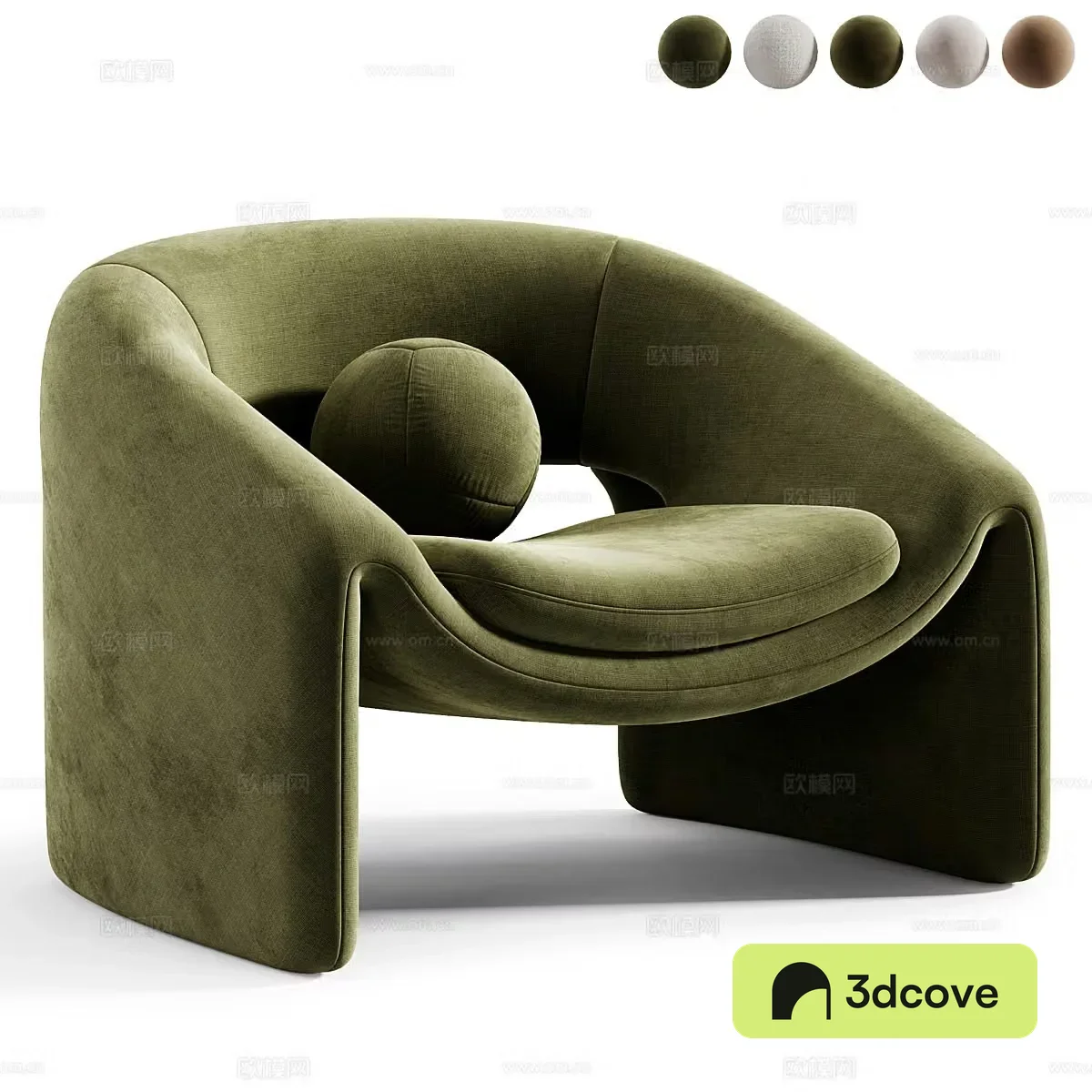 Modern Creamy Kastaninbaum Armchair