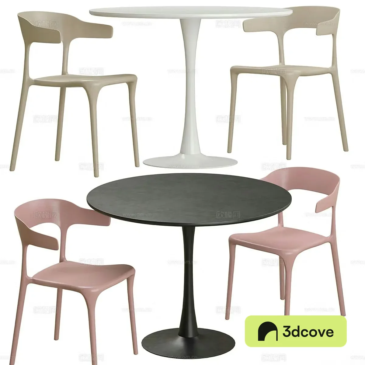 Modern dining table and chairs