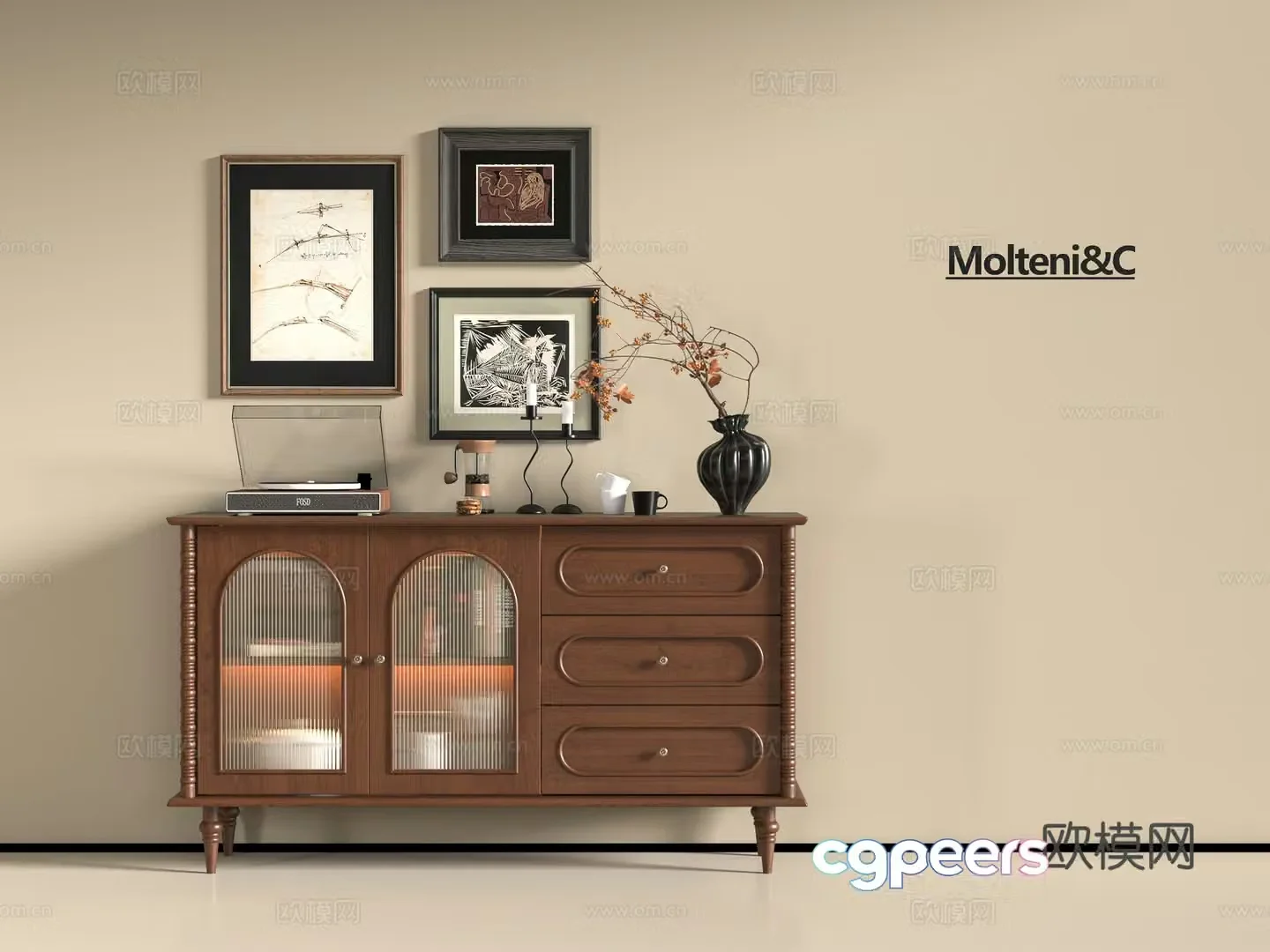 Middle-aged sideboard 3D model