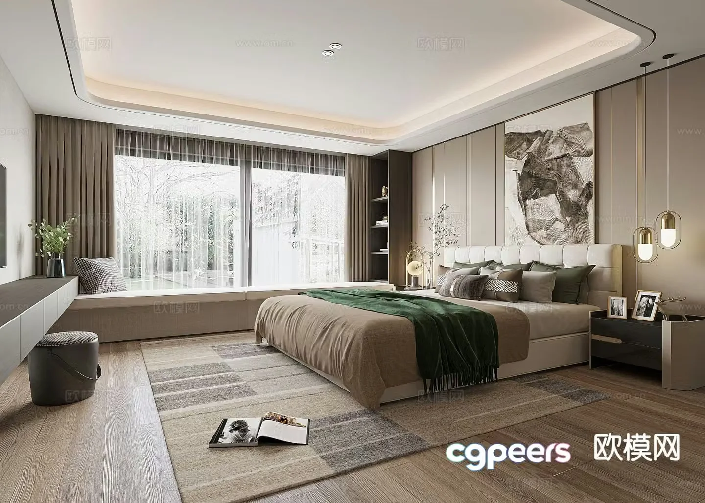 Modern bedroom master bedroom 3d model