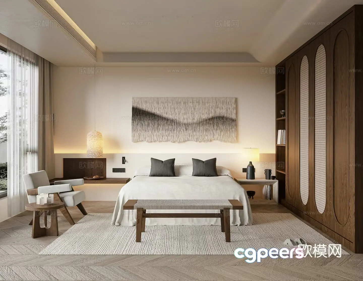 Middle style bedroom master bedroom 3D model