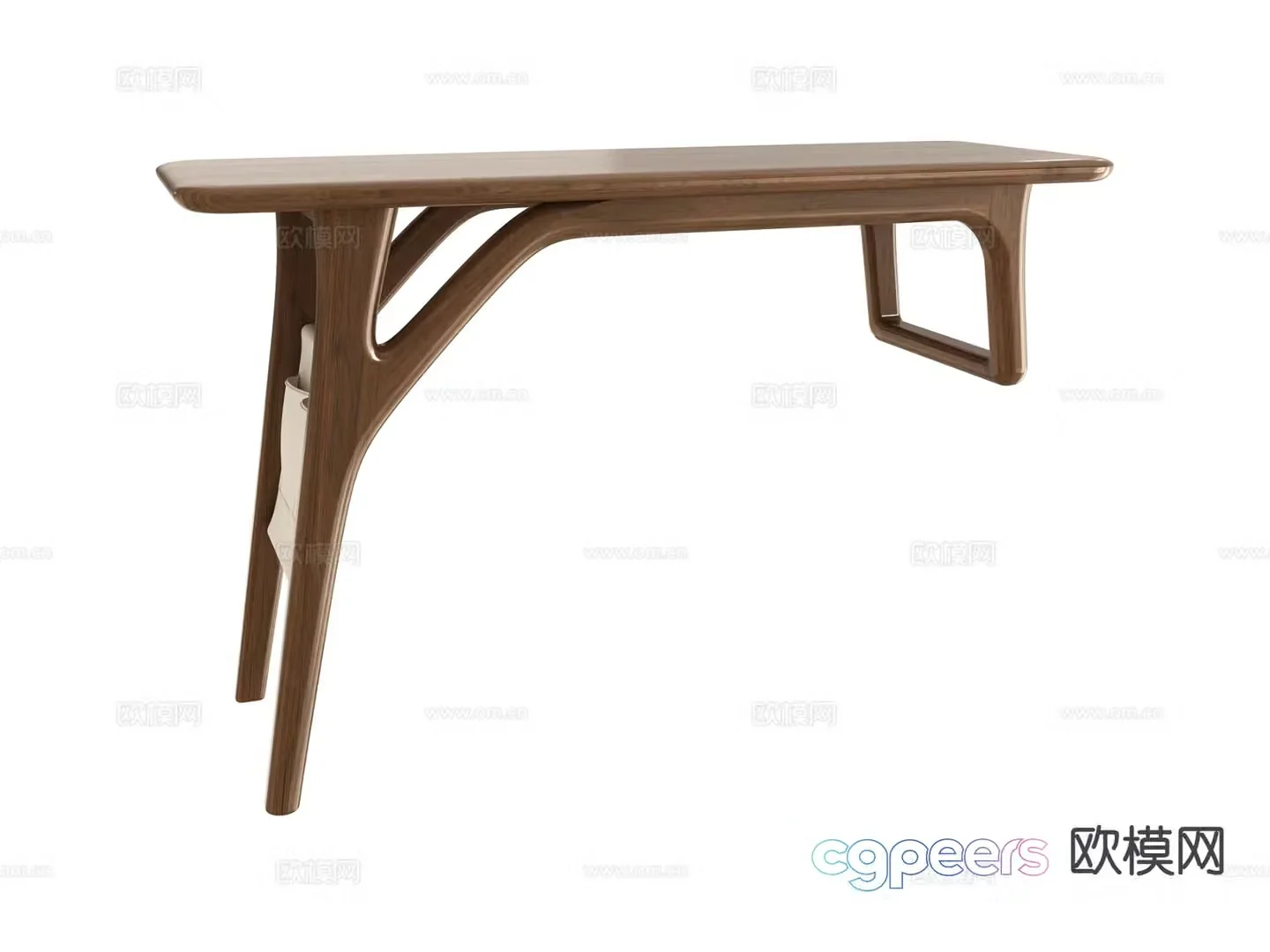Island solid wood bar 3D model