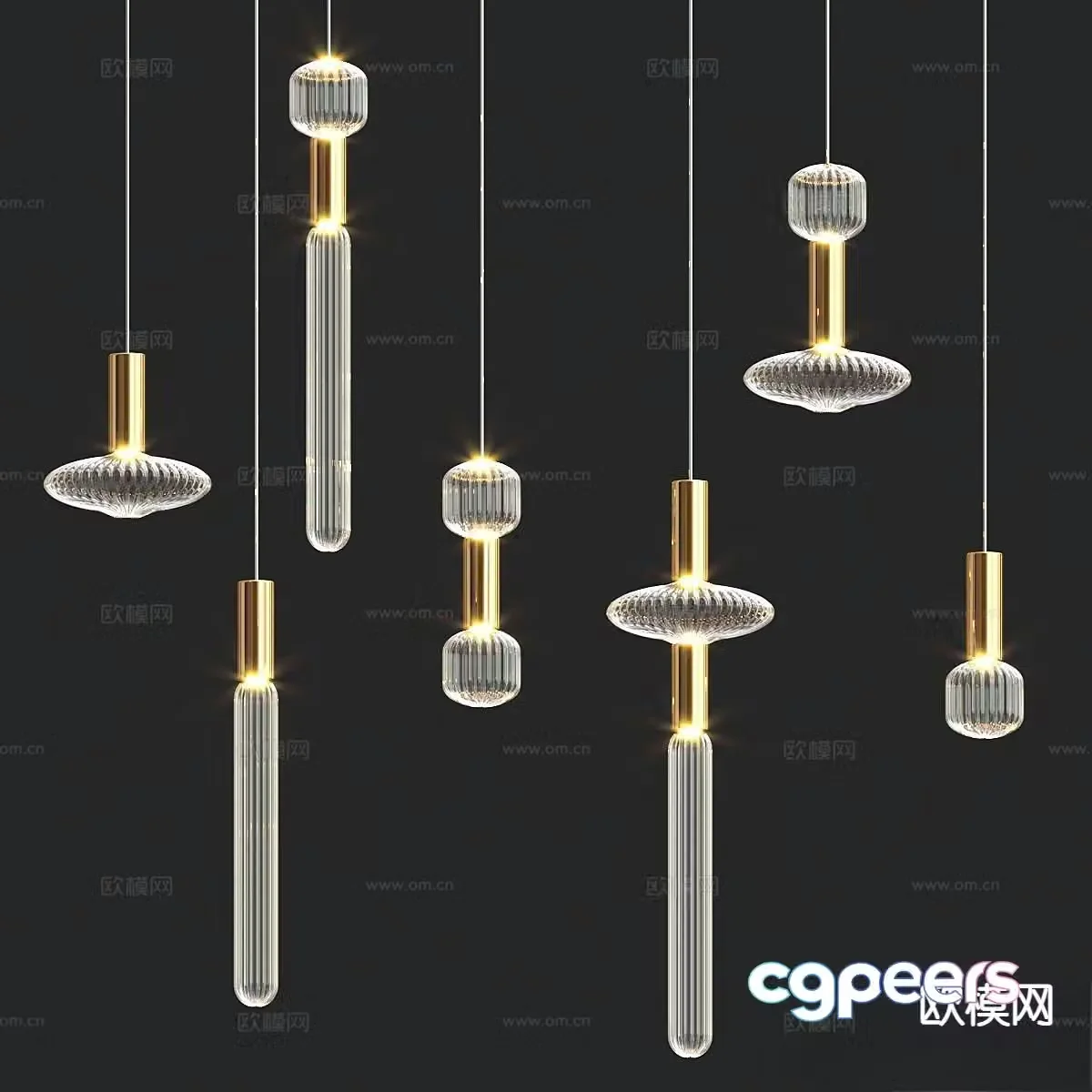 Cipher Italian light luxury crystal chandelier metal chandelier 3D model