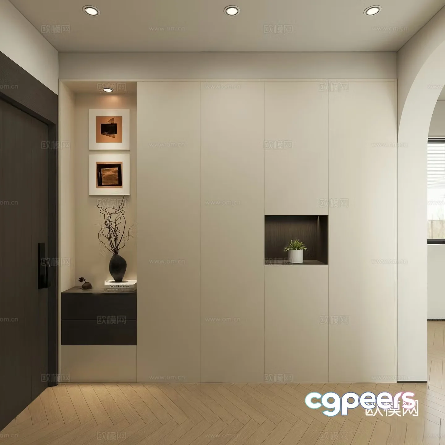 Wasabi shoe cabinet entrance shoe cabinet 3D model