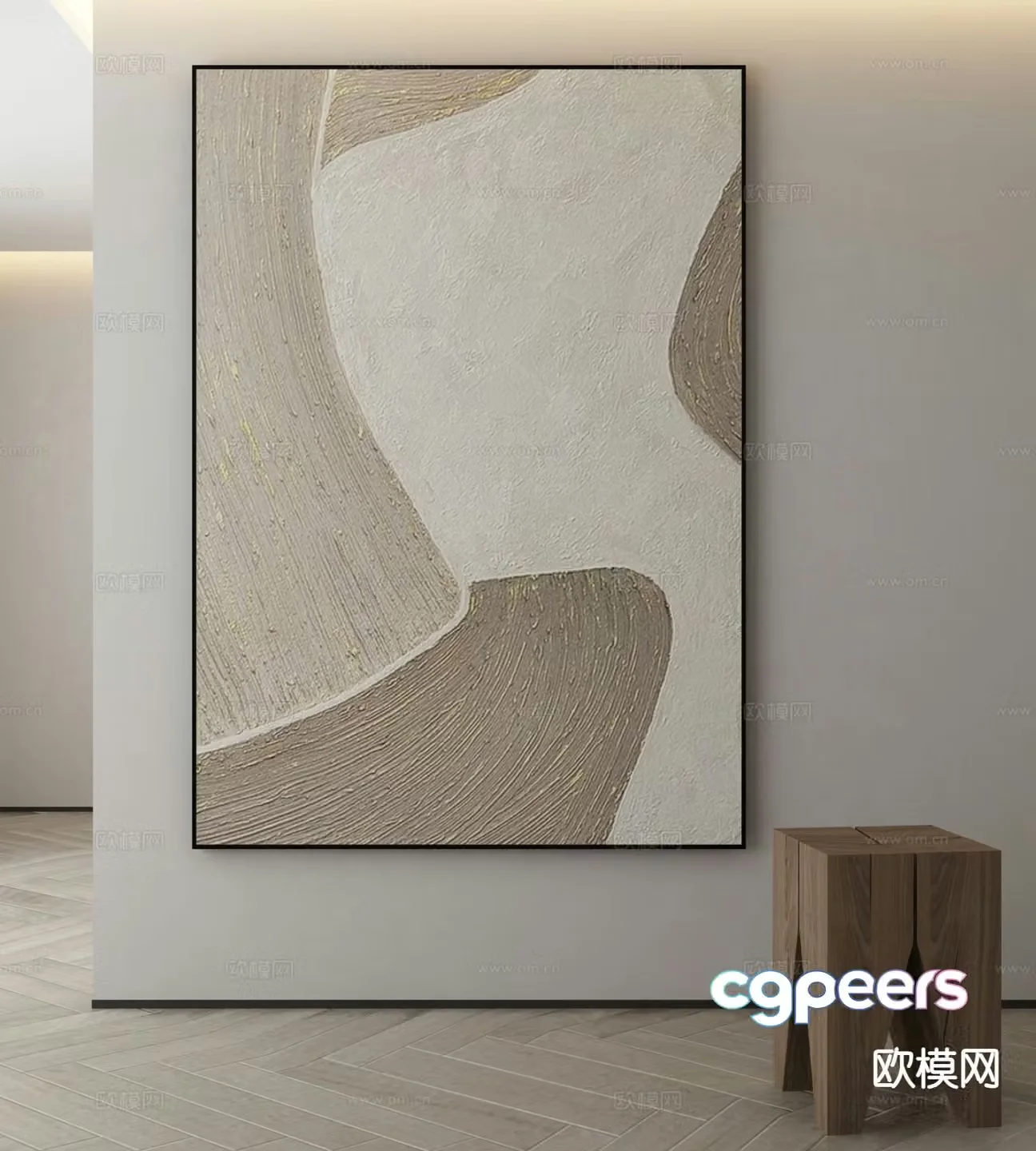 Modern texture painting decorative painting 3d model