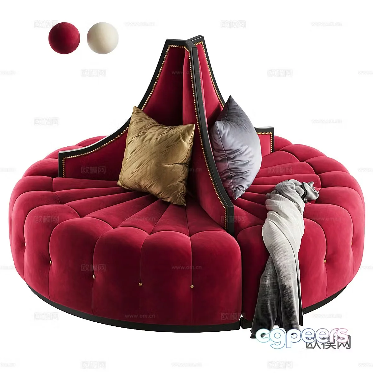 Round card sitting sofa 3d model