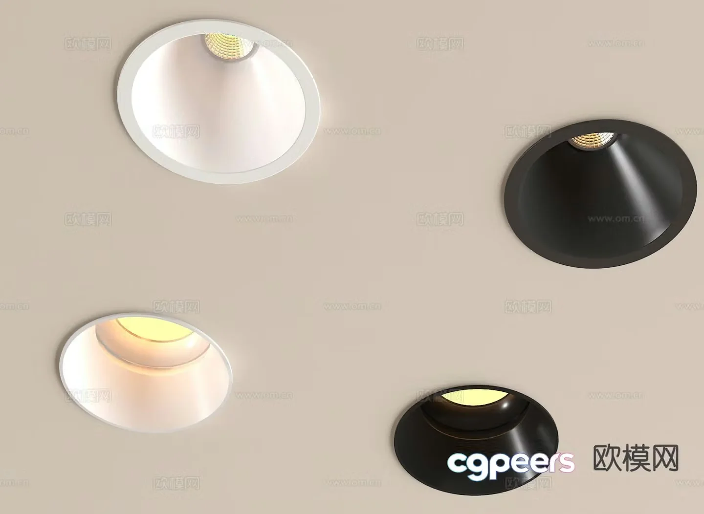 Modern downlight spotlight recessed downlight 3d model