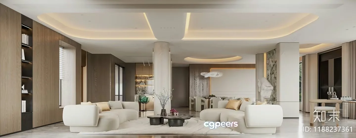 Modern Living Room 3D Model – 13824 – CORONA Render
