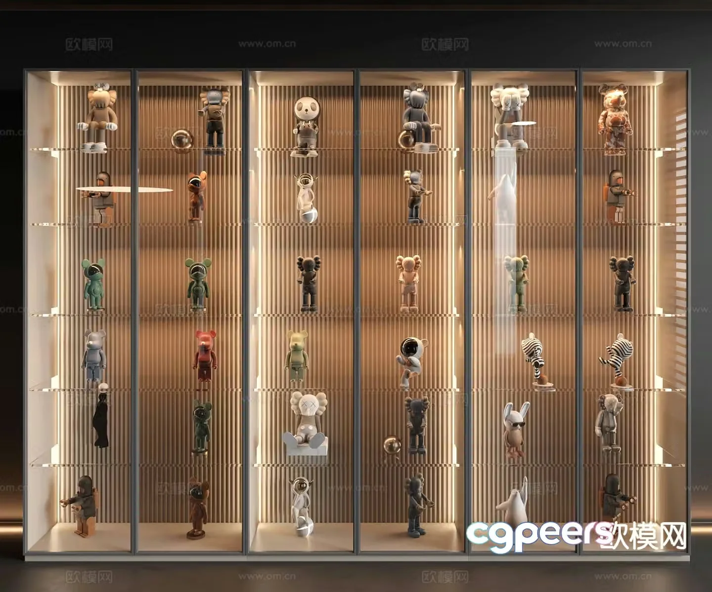 Modern decorative cabinet figure display cabinet violent bear 3D model