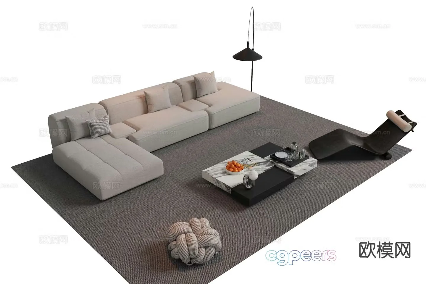 Modern sofa set 3d model