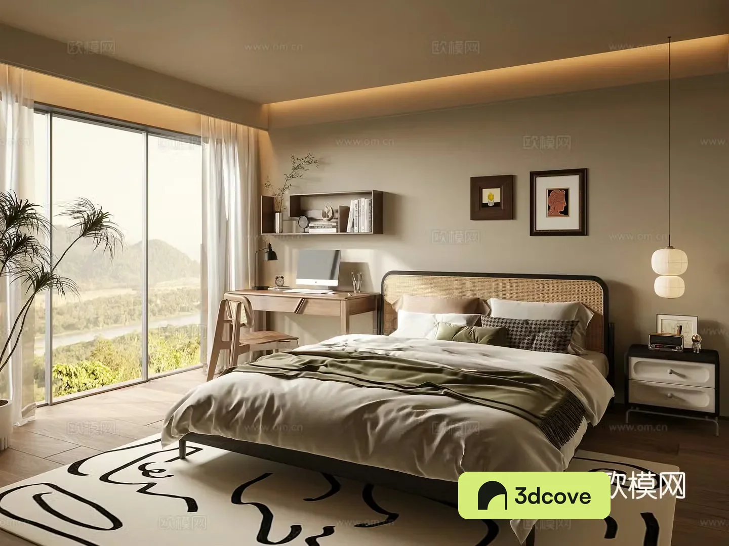 Middle-aged bedroom 3d model