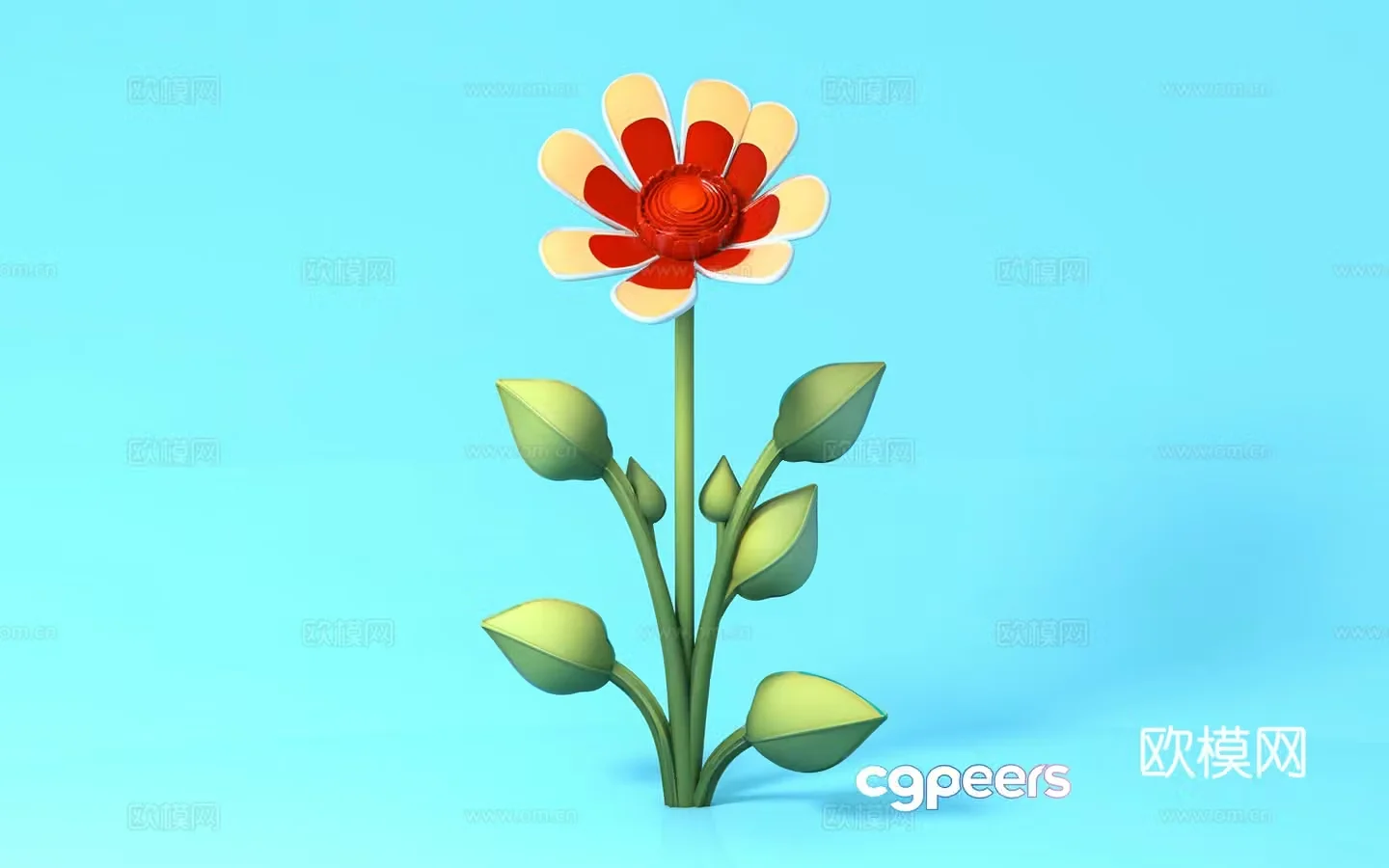 Flowers flowers flowers cartoon flowers beautiful and ancient arrangement cartoon style beautiful and ancient props 3D model