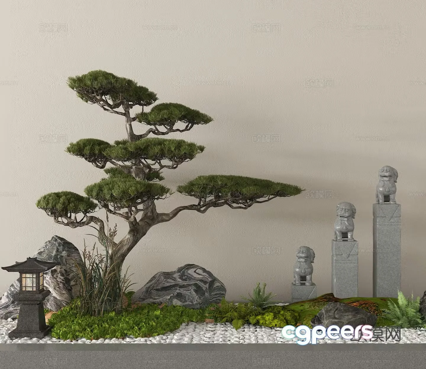 Landscape sketch Plant landscaping Landscape pine Garden sketch 3D model