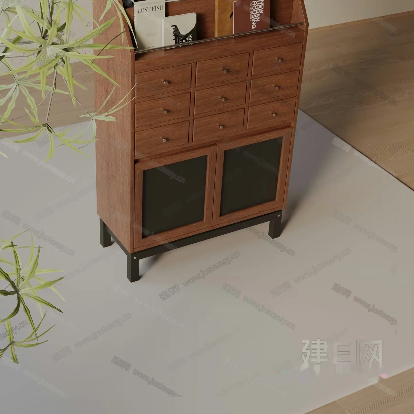 Wooden Storage Unit 3D Model – 15980 – VRAY Render