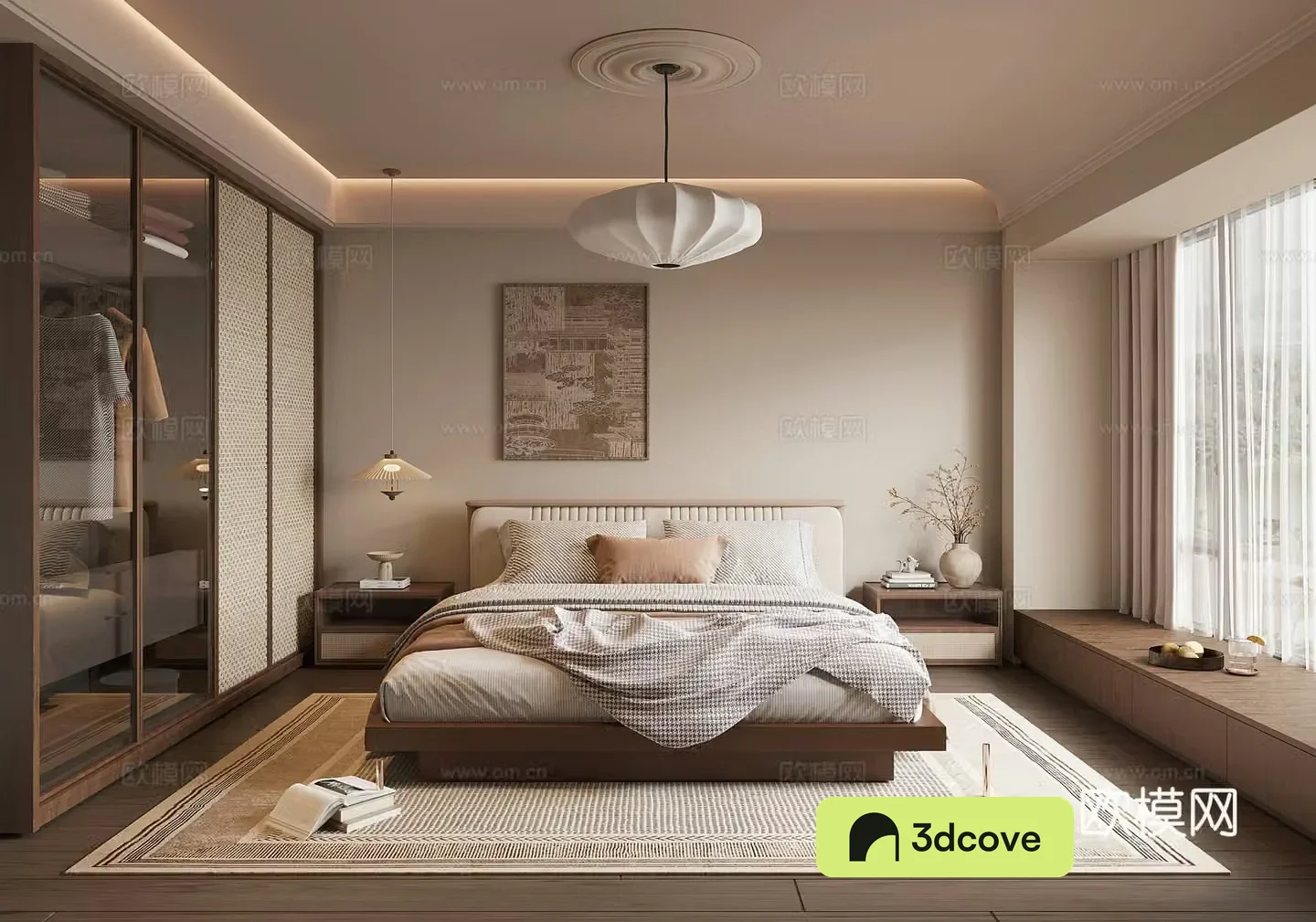 Wasabi Middle Style Bedroom 3D Model