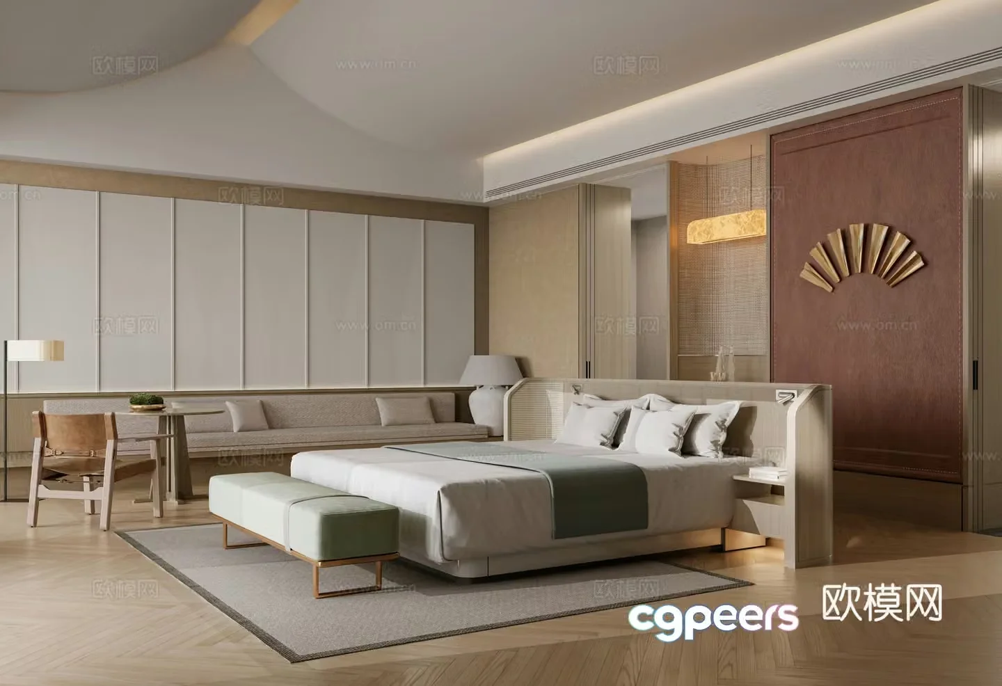 New Chinese hotel room 3D model