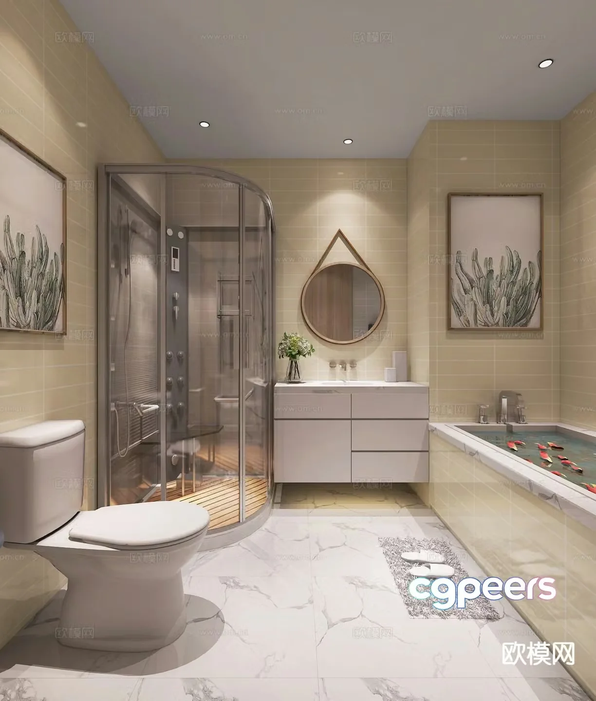 Modern bathroom bathroom 3d model